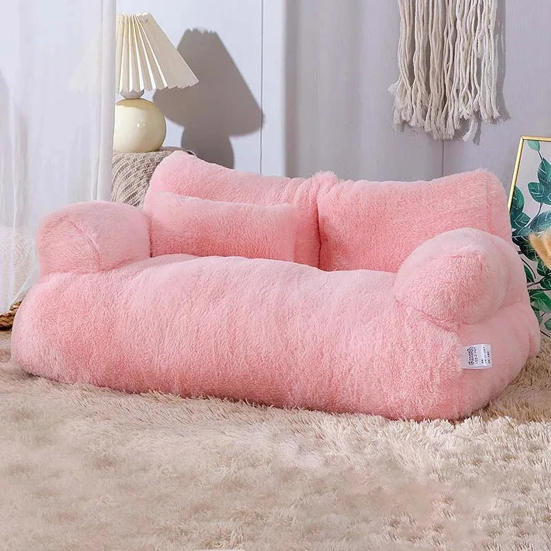 Deluxe Cat Bed Sofa - Winter Warm Plush Nest for Compact Medium Dogs and Cats