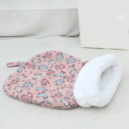 Self Warming Cat Bed - Plush Cat Sleeping Bag for Indoor Cats, Cozy Nest for Compact Pets