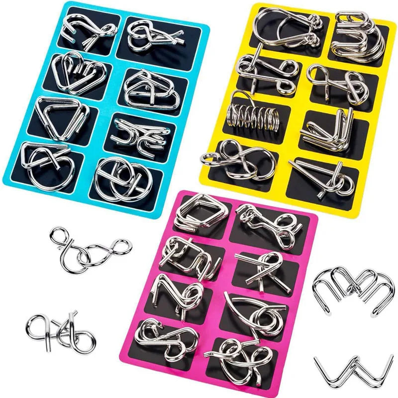 IQ Mind Challenge 3D Disentanglement Educational Toy 2026 – Metal Brain Teaser Wire Ring Puzzle Kit