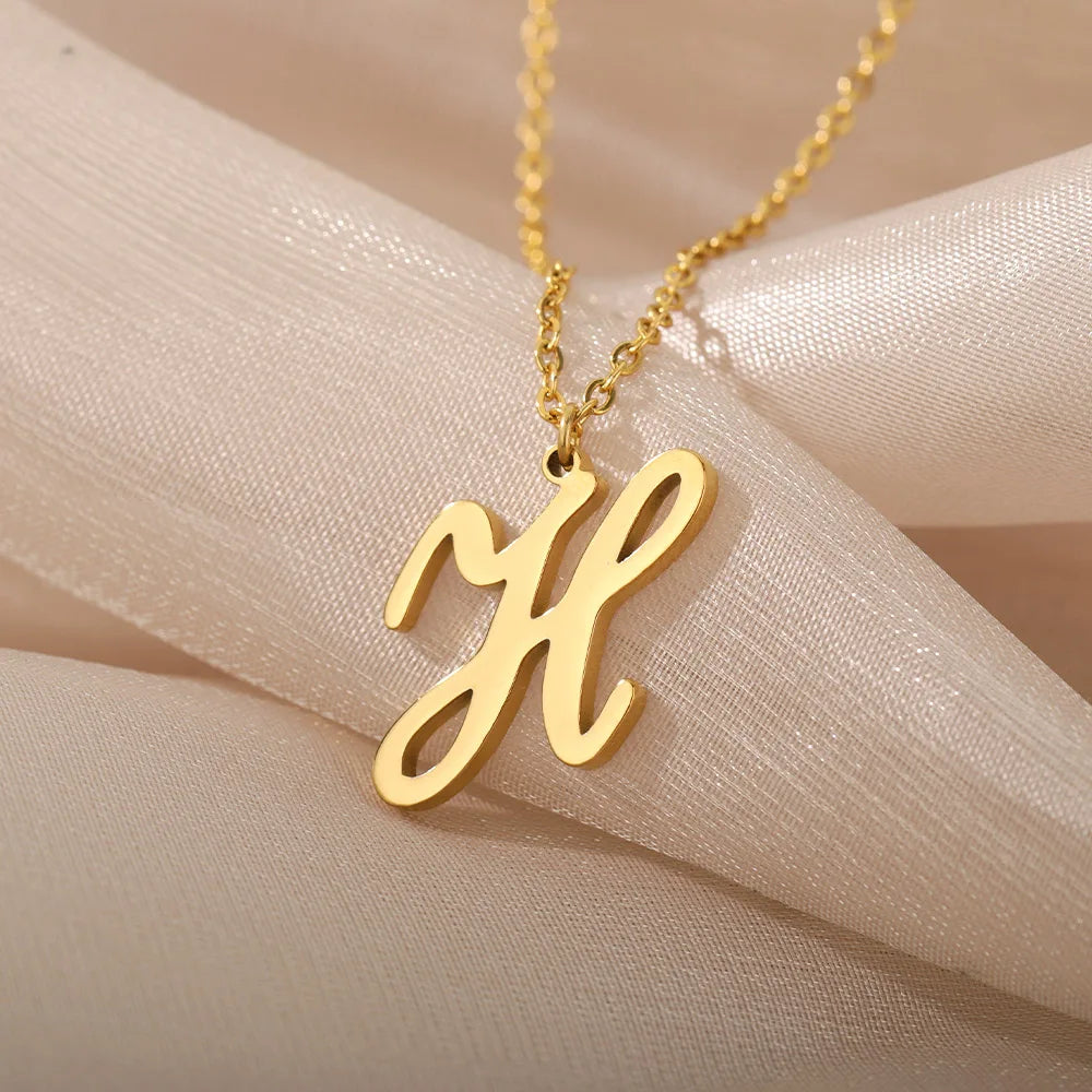 Gold Personalized Initial Necklace - Elegant Minimalist Gift for Women, Weddings & Anniversaries