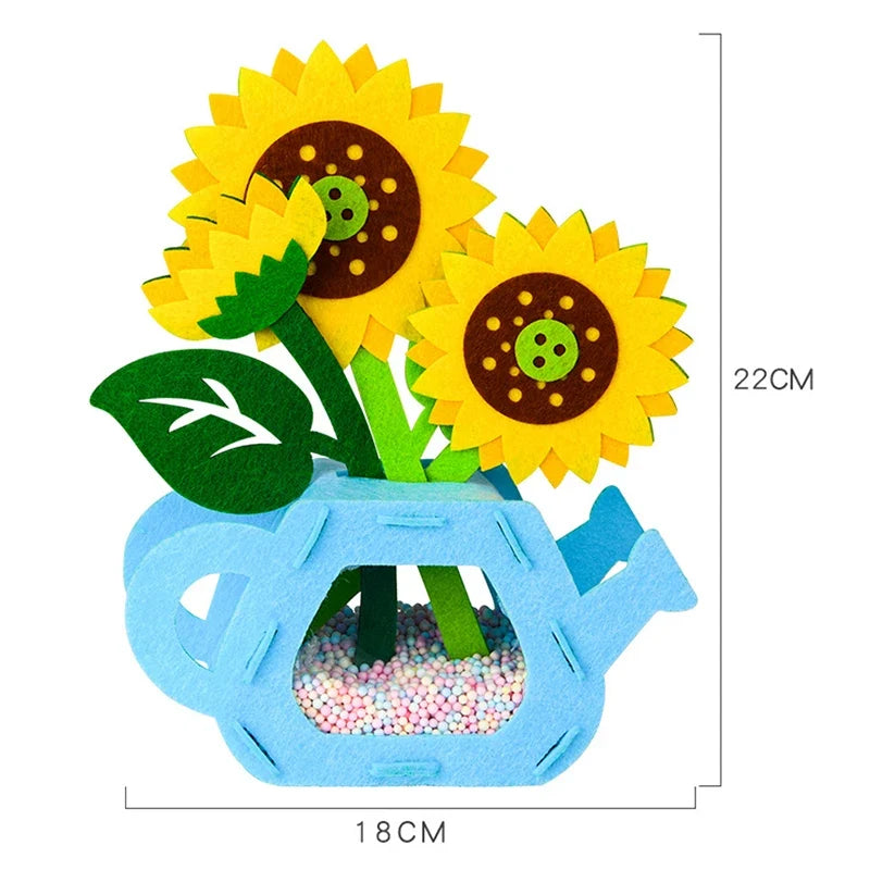 Handmade Montessori Flower Craft Kit - DIY Colorful Flowerpot Toys for Kids, Creative Early Learning Gift