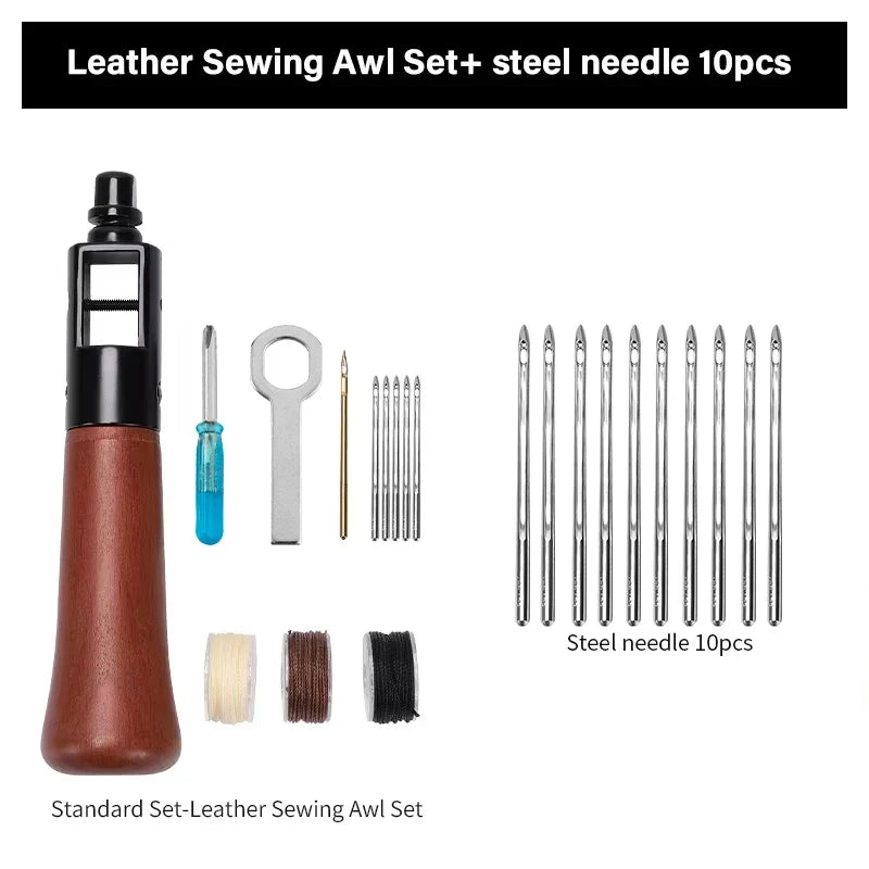 Top-Grade Hand Stitching Awl Tools Kit for DIY Leather Craft and Canvas Repair, Fall 2026 Gift – Leather Sewing Kit