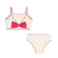 Light girls' swimsuit - stripe long-sleeve, bow accent, nylon, for summer beach days
