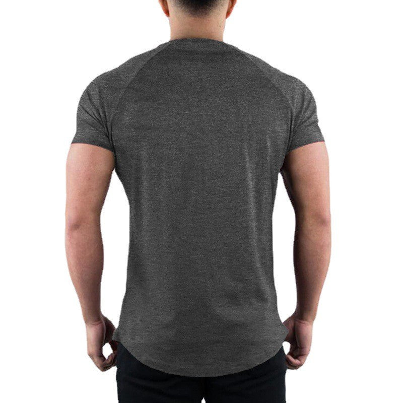short sleeve, cotton blend, for workout & casual wear – Breathable slim fit men's gym t-shirt