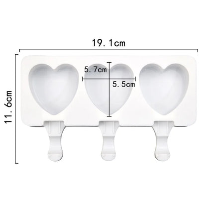 Variant image for Heart-Shaped Silicone Ice Cream Mold, 3 Cavity Design for Chocolate, Pudding, and More, Food-Grade, Easy Release-1