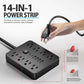 Power 14-in-1 Outlet Surge Protector, 8 AC & 4 USB, Extension Cord for Desktop Charging