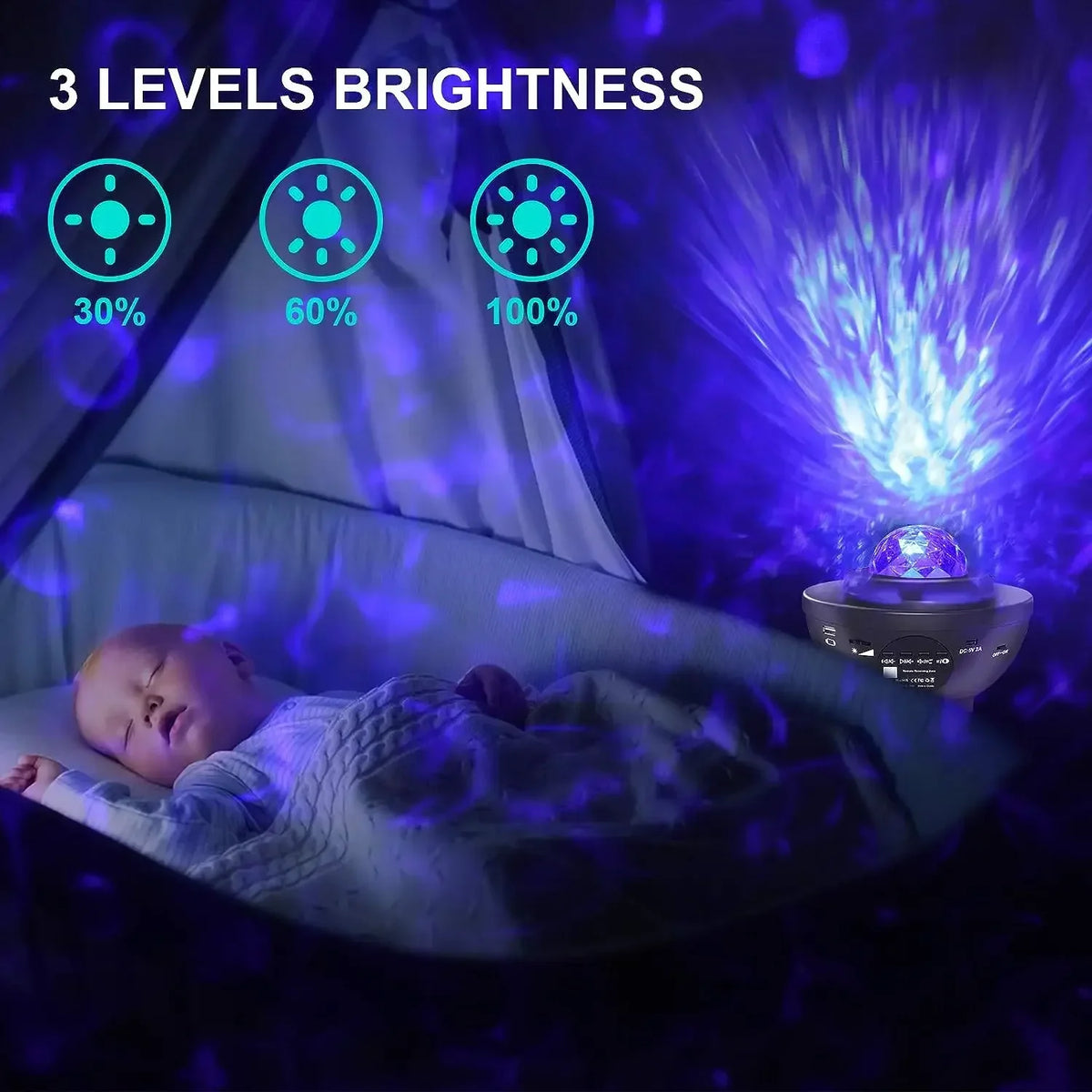 Starry Colorful Galaxy Projector Night Light Child Bluetooth Music Lamp Gift