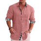 Linen Cotton Plaid Blouse Shirt - Long Sleeve Office Workwear Tops