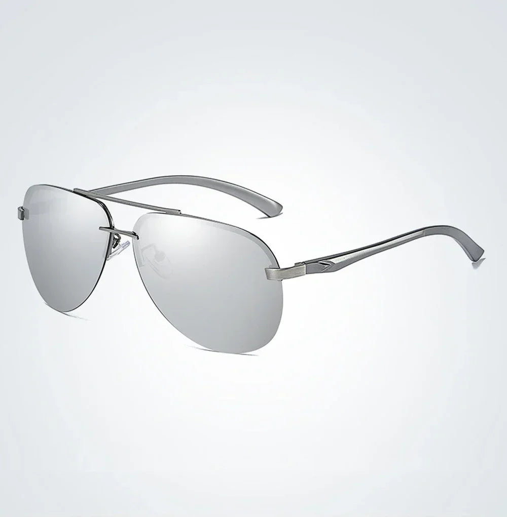 Men's Aviator Sunglasses Metal Frame Mirror Lens Driving Glasses