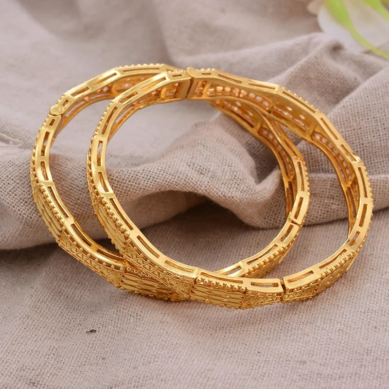 Gold Plated Bangles Deluxe Arabic Wedding Bracelet