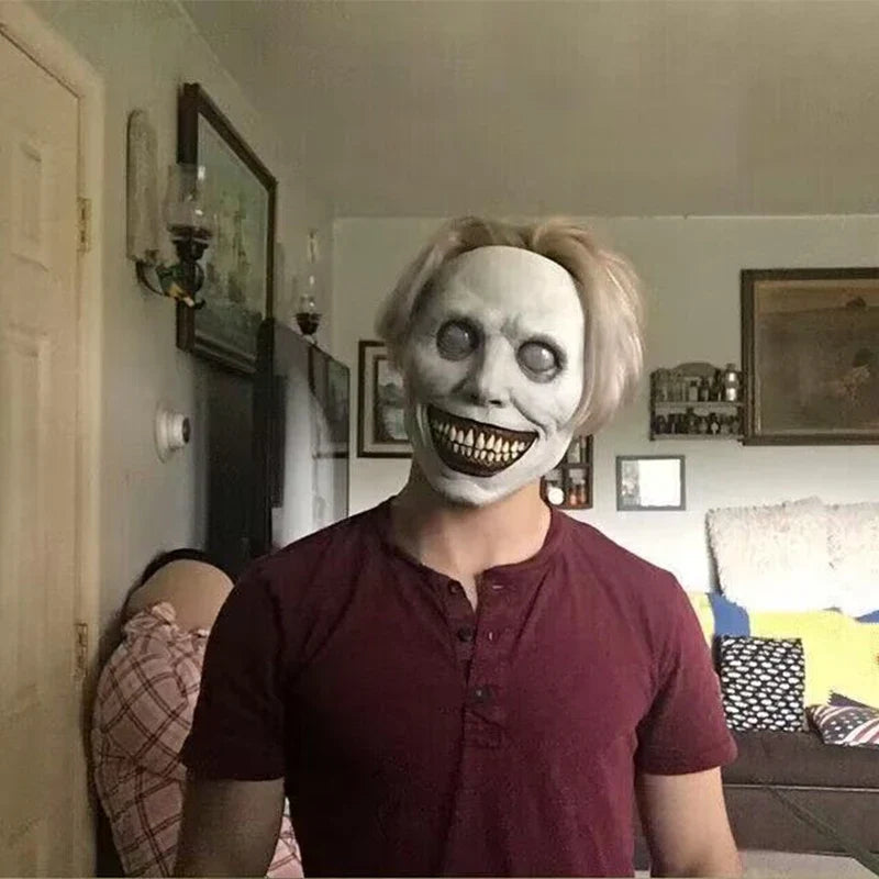 Mask Halloween Latex Smiley Demon Full Face Horror Party