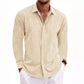 Loose Solid Color Casual Top for Plus Size Fashion – Men’s Long Sleeve T-Shirt