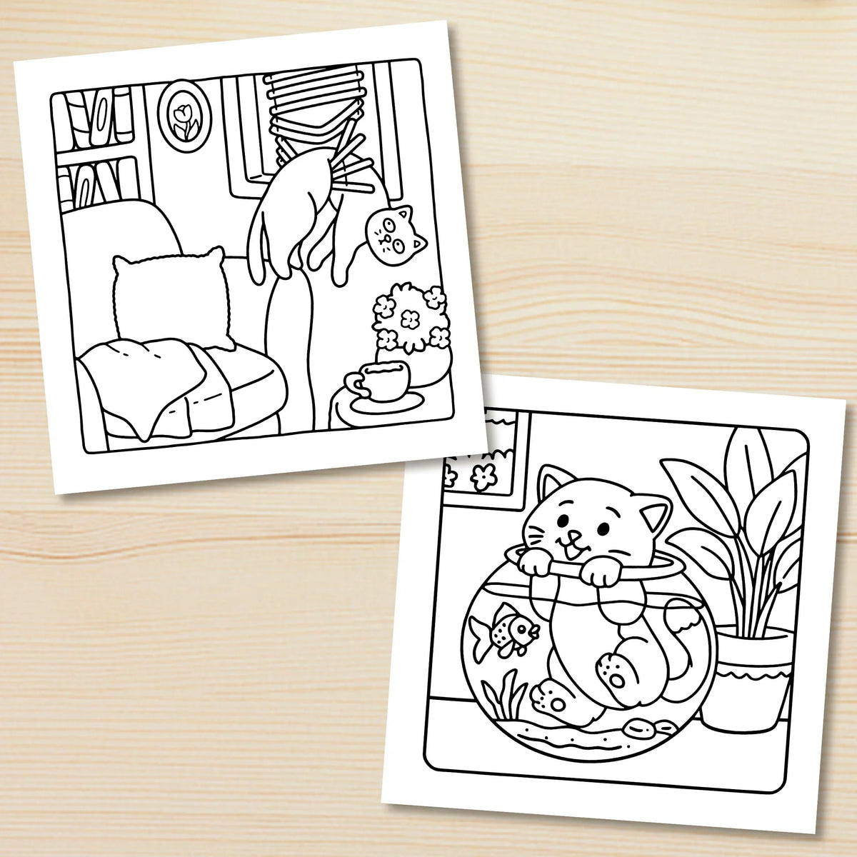 Coloring Book Bold-Simple Patterns Cat Life Fall 2025 Gift Relaxation And Stress Relief