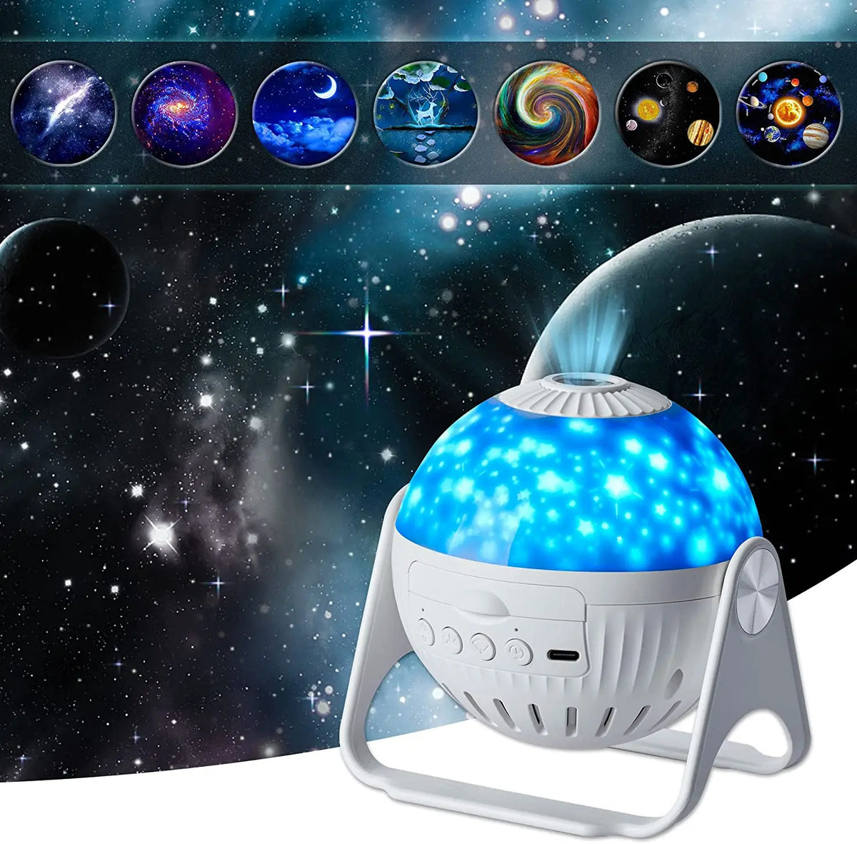 Planetarium Galaxy Night Light Projector - 360° Flexible Star Sky Lamp for Kids