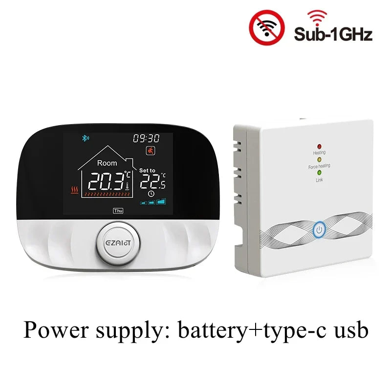Smart Thermostat Cordless RF433 Floor Heating Control For Gas Boiler Tuya App USB Powered Fall 2025 Energy Saving