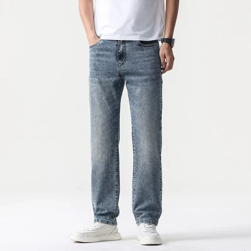 Men’s Oversized Wide Leg Jeans - Straight Lyocell, Casual