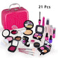Kids Makeup Kit - Pretend Play Kit With Lipstick Nail Polish Eye Shadow In Leopard Case CE Certified Toy Back To School