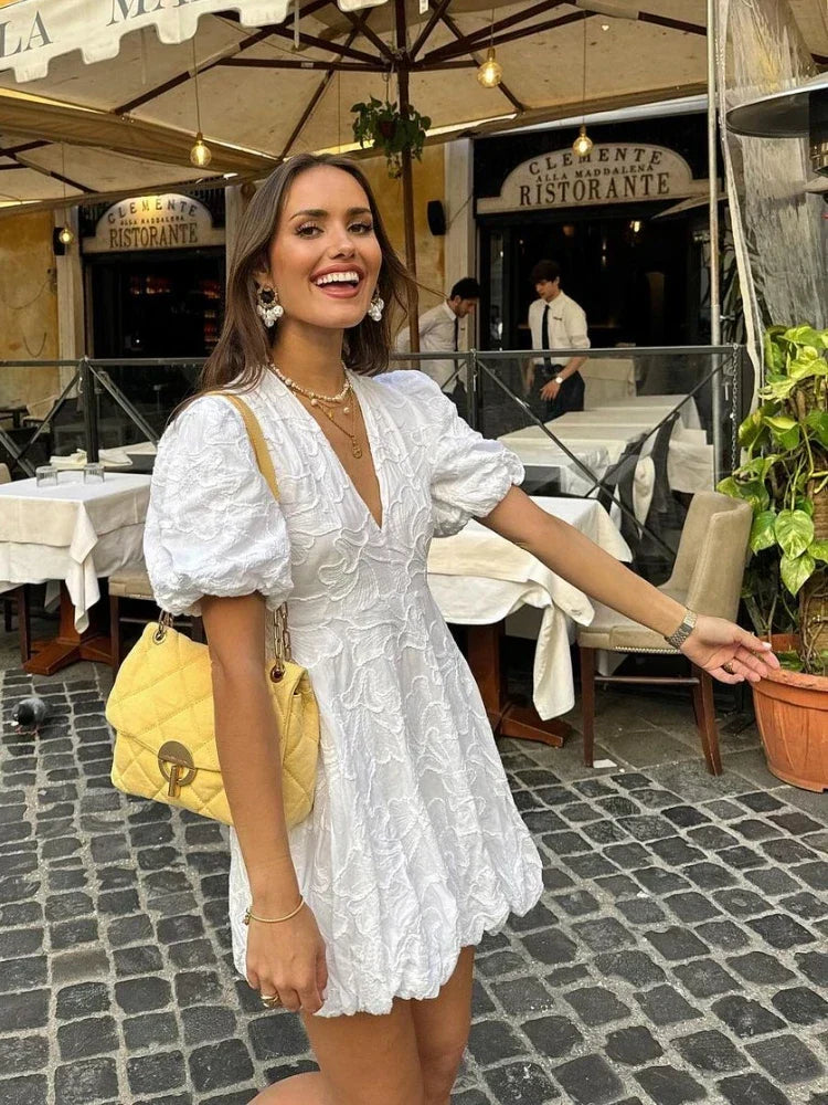 Variant image for Elegant White Dress for Women with Exquisite Detailing - Versatile Summer Formal Dress for Casual and Special Occasions-1