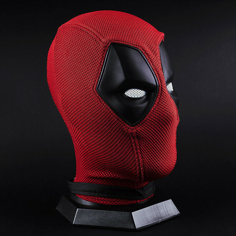 Deadpool Breathable Full Head Cosplay Mask for Adults - 2025 Halloween Costume Accessory, Red and Black Latex Design