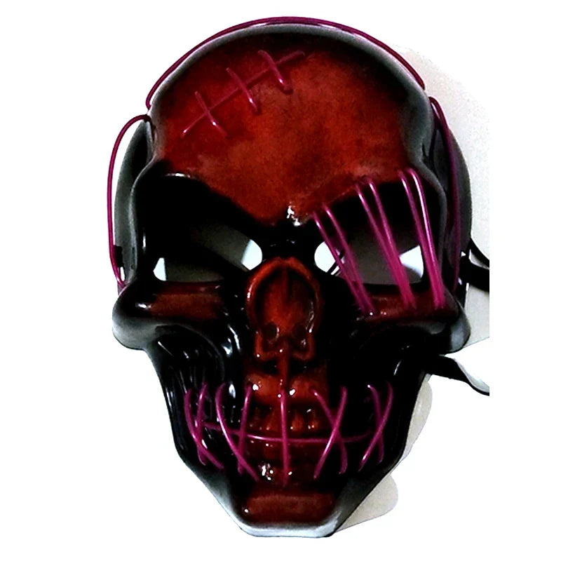 Glowing LED Skull Mask Full Face Halloween 2025 Cosplay
