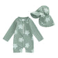 Light Toddler Boys Rash Guard Swimsuit - Long Sleeve, Turtle Print, Polyester, Beachwear