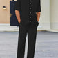 Variant image for Lightweight Linen Shirt and Pants Set, Vertical Striped Design, Relaxed Fit for Casual and Semi-Formal Wear-13