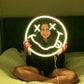 Neon LED Sign 35cm USB Powered Smile Face Wall Hanging Night Light Bedroom Decor Fall 2025 Gift