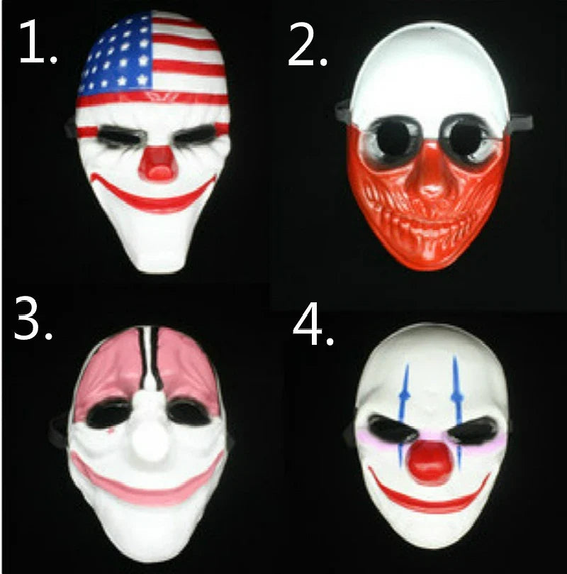Mask Halloween Payday 2 Clown Full Face PVC Cosplay