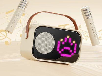 Kids2025 Edition Karaoke Machine Travel-Friendly Bluetooth Speaker With 2 Cordless Microphones Party Gift