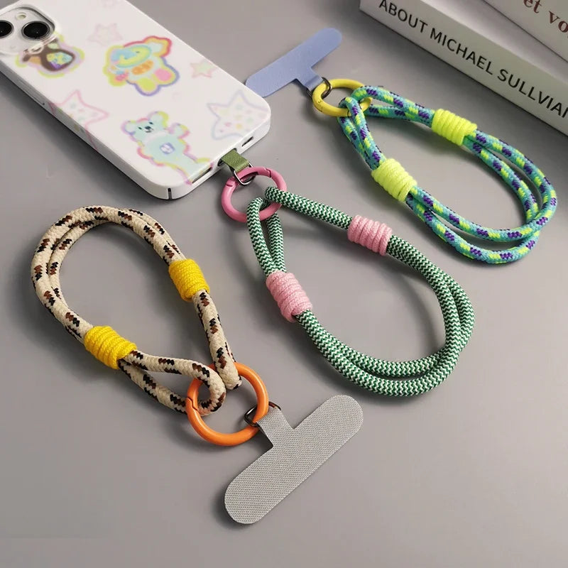 Universal Mobile Phone Lanyard with Anti-Loss Wrist Strap & Accessories - Trendy Two-Strand Design