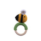 Crochet Wooden Animal Teether Rattle Newborn Sensory Toys
