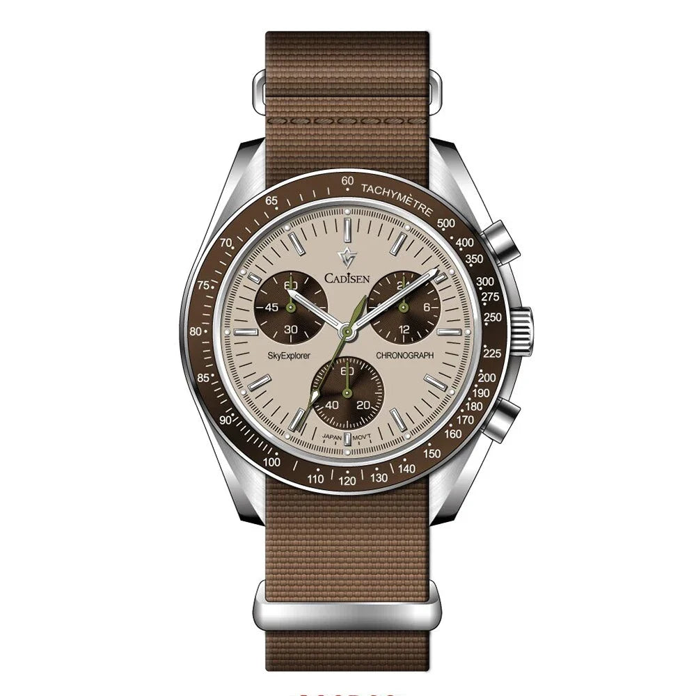 Chronograph Quartz Canvas Watch With Sapphire Crystal
