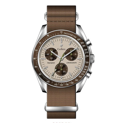 Chronograph Quartz Canvas Watch With Sapphire Crystal
