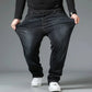 Relaxed Oversized Men's Jeans - High Waist, Stretch Denim