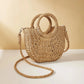 Straw Bag Organic Handwoven Half Moon Beach Tote Crossbody Bag Large Capacity Summer 2026 Vacation Accessory