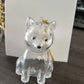 Hair Dog Keepsake Keychain Pendant Clear Resin Charm