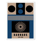 Abstract Blue Bauhaus Canvas Wall Art Contemporary Bedroom