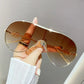 One-Piece Metal Sunglasses - Large-Frame Sports Goggles for Cycling, Men and Women
