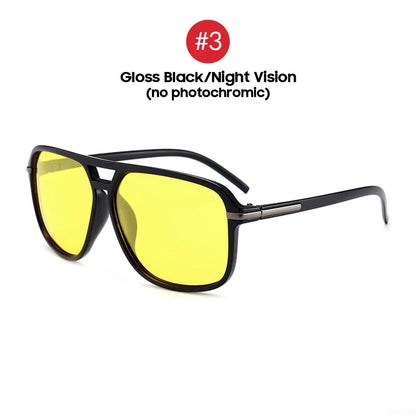 Night Polarized Vision Sunglasses Oversized Square Photochromic Lenses For Day To Night Driving Fall 2025 Trend