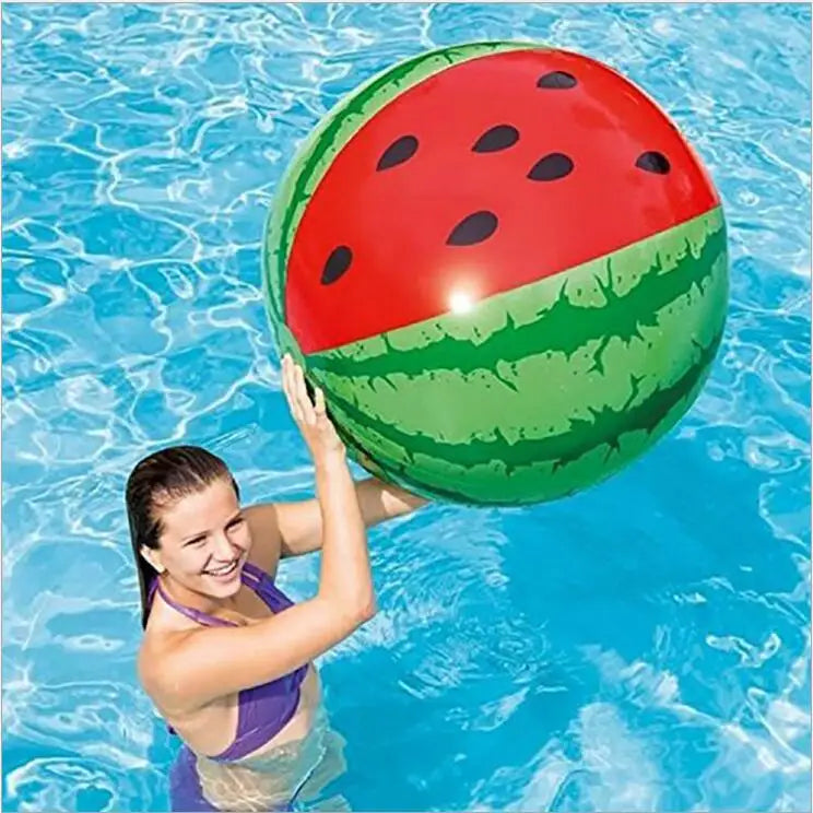 Inflatable Large Watermelon Beach Ball, 90cm PVC Pool Toy for Adults and Kids, Fun Summer Activity