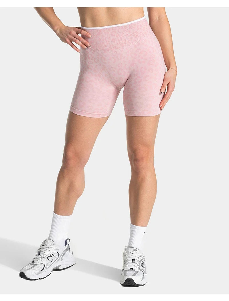 women's Stretchy seamless yoga shorts - high-waist hip-lifting, nylon blend, for gym and running