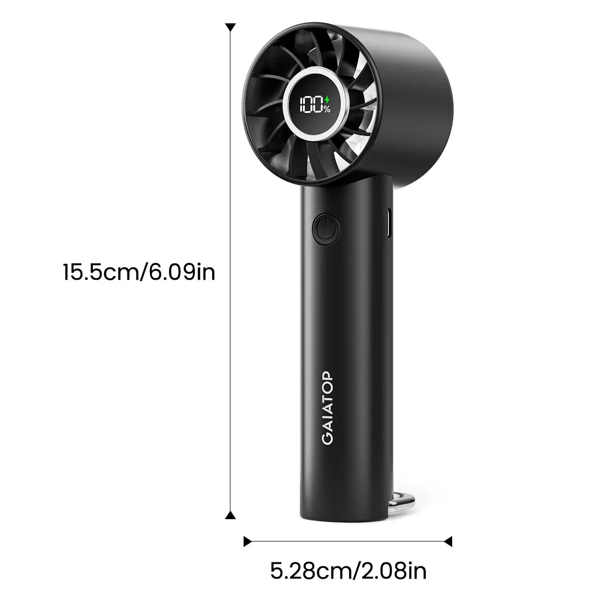 Travel-Friendly Mini Fan Hand-Held Fan with LED Display 3 Speeds