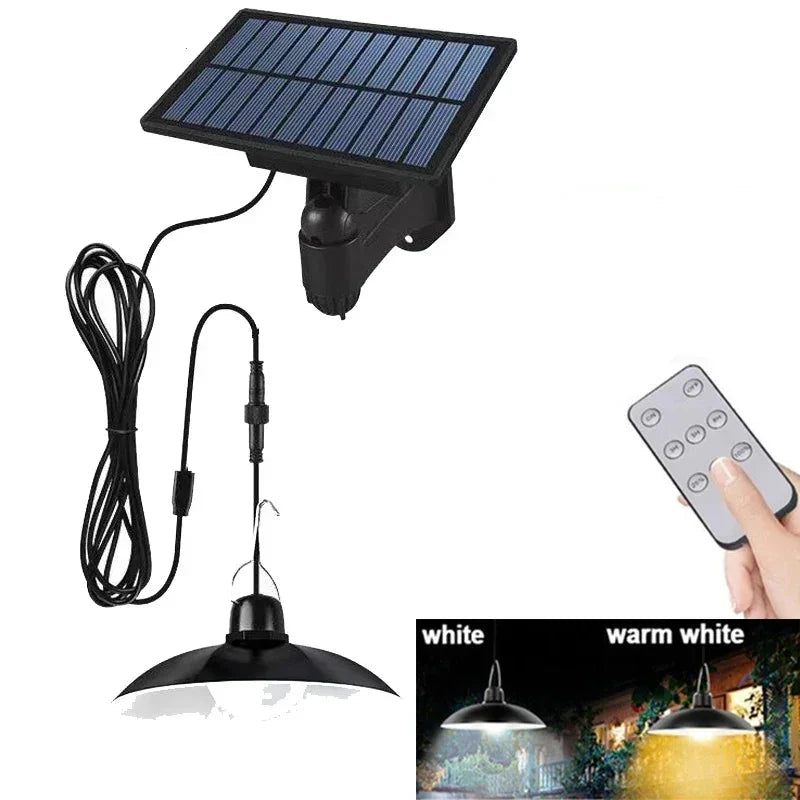 Solar2026 Edition Pendant Light With Remote Control, Outdoor Water-Resistant LED Lamps For Shed Barn Backyard Patio