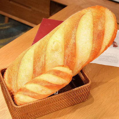 Plush French Bread Pillow - Plush Stuffed Food Decor, Fun Party Prop for Kids, Cozy Sleeping Companion, Unique Room Gift