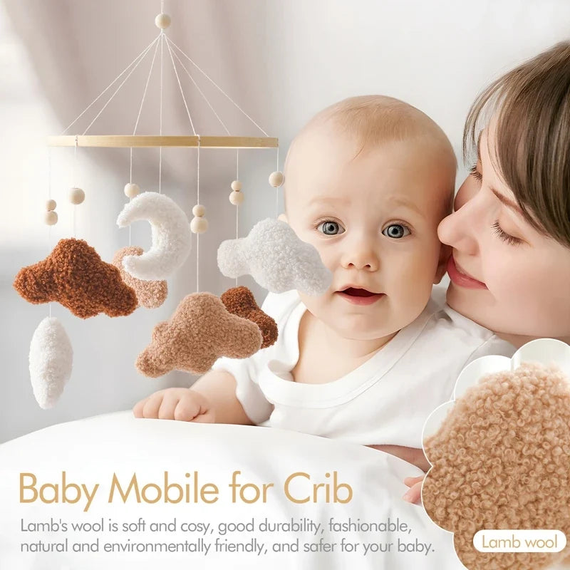 Crib Baby Mobile Wooden Nursery Newborn Sensory Toys