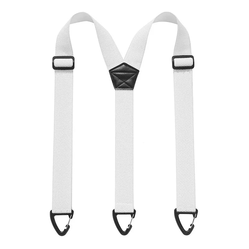 Black Suspenders 3.8cm Wide Y-Back Elastic Work Braces Fall 2026 With Plastic Gripper Clasps