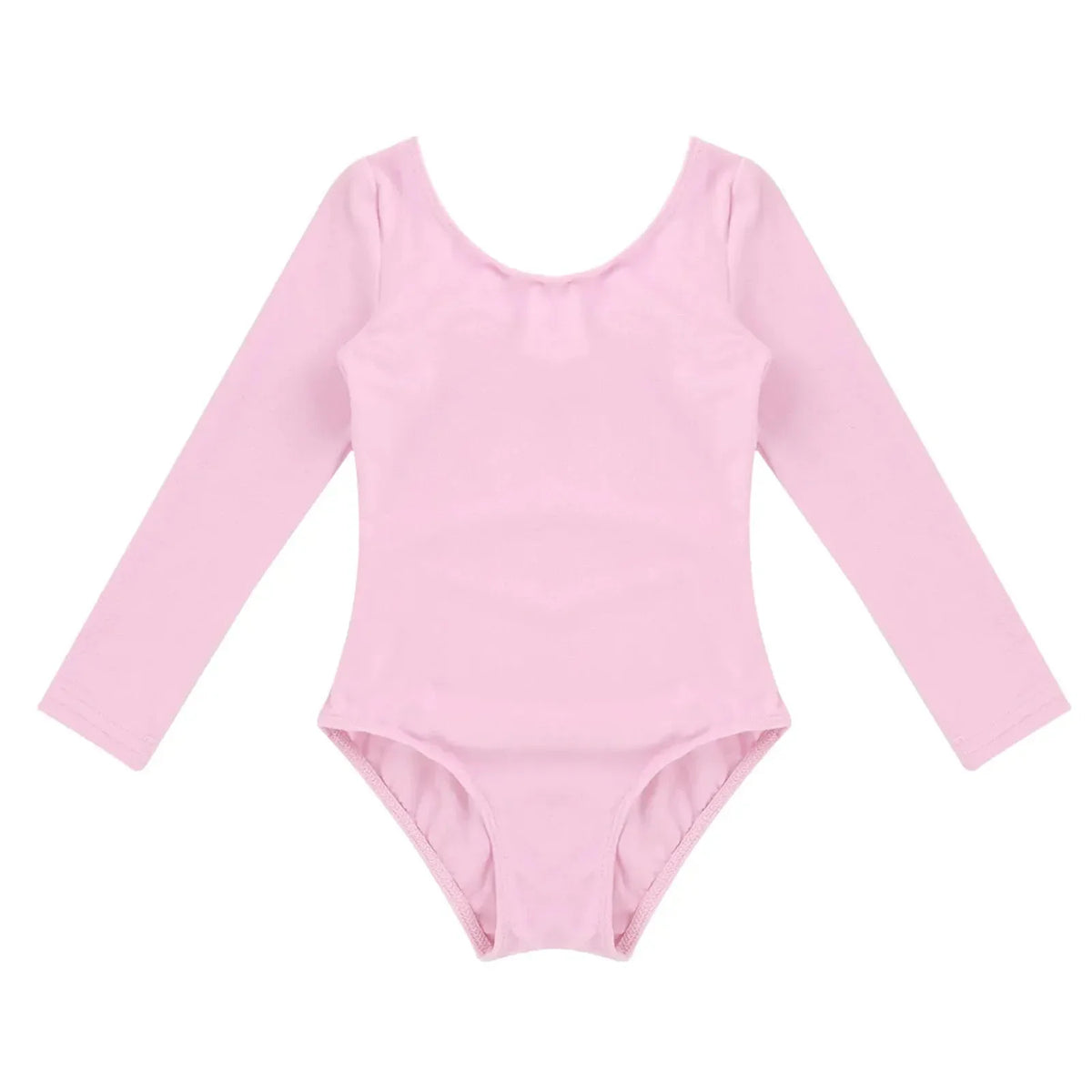 Plush girls' leotards - long sleeve solid color, polyester, for ballet and gymnastics training
