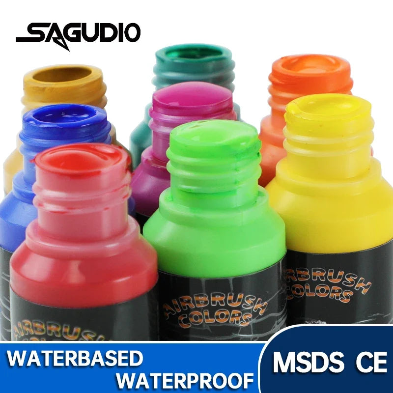 Airbrush2026 Edition Acrylic Paint Matte Inks Water Based Simple to Clean 32 Color Kit 100ml Bottles For Model Hobby TikTok Viral Craft Trend