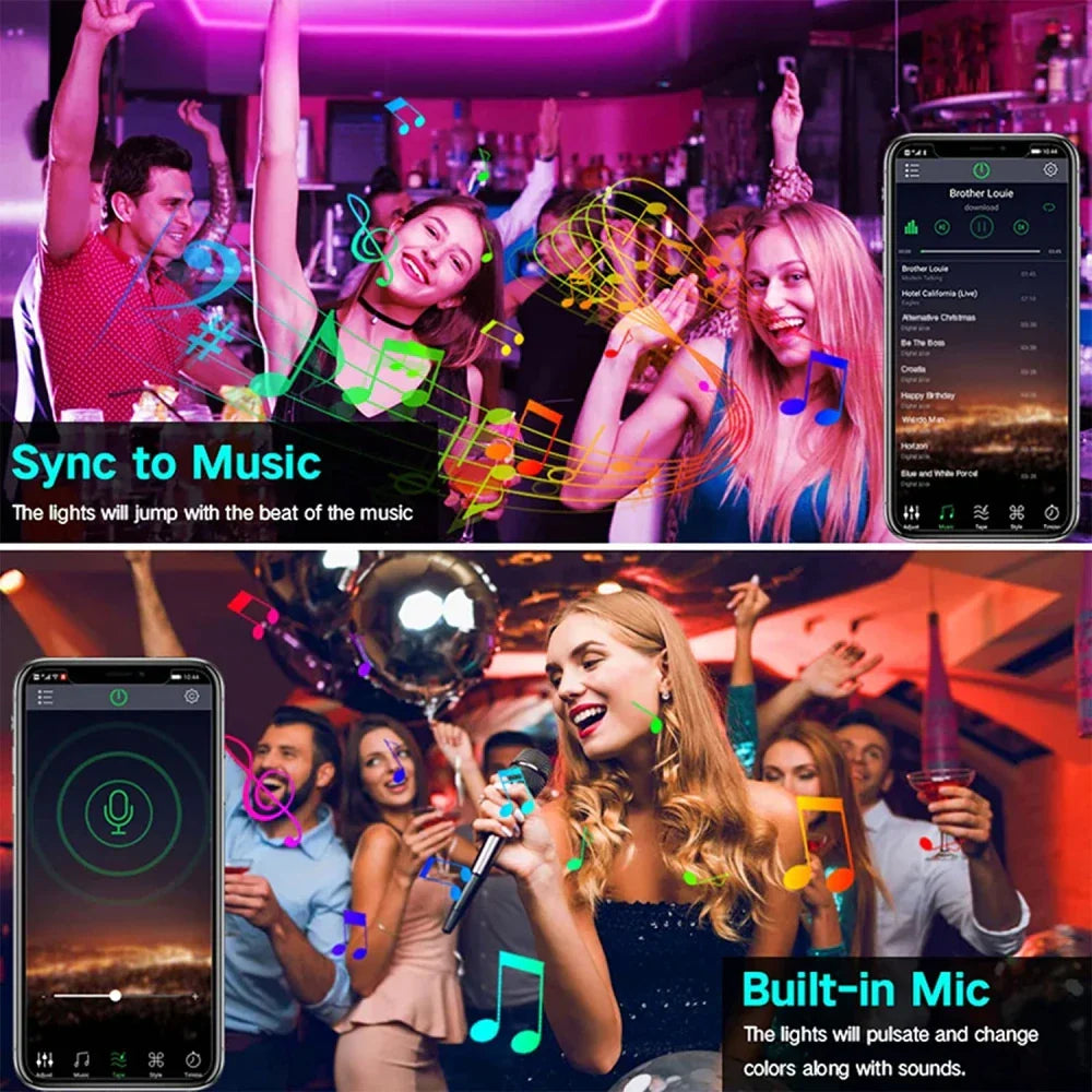 LED RGB Strip Lights 2835 App Music Sync Ambient Decor