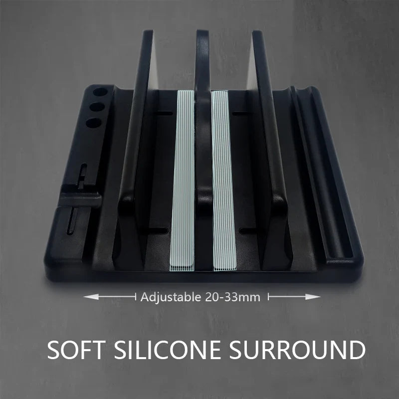 Vertical Laptop Stand with Flexible Width - Space-Saving Computer Accessories for Office Desks